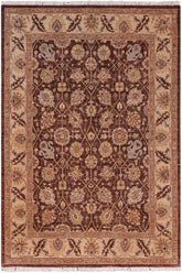 handmade Traditional Kafkaz Brown Tan Hand Knotted RECTANGLE 100% WOOL area rug 5 x 7
